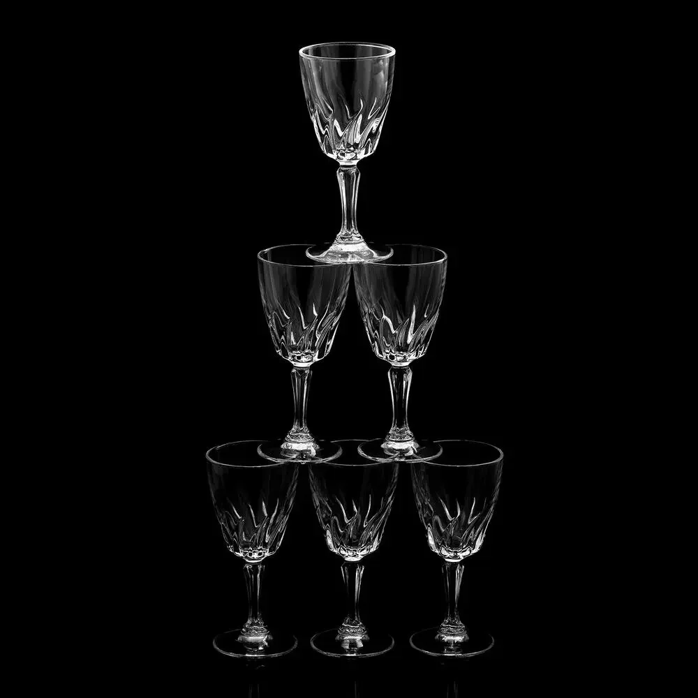 Cristal d'Arques Flamenco Crystal Cordial Glass Set French Luxury MCM Stemware